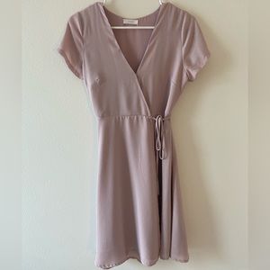 Pale pink wrap dress